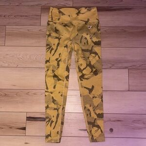 Gymshark Yellow Camouflage Leggings